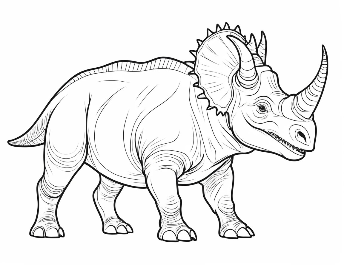 Triceratops Coloring Page Free Printable Dinosaur Coloring Sheet