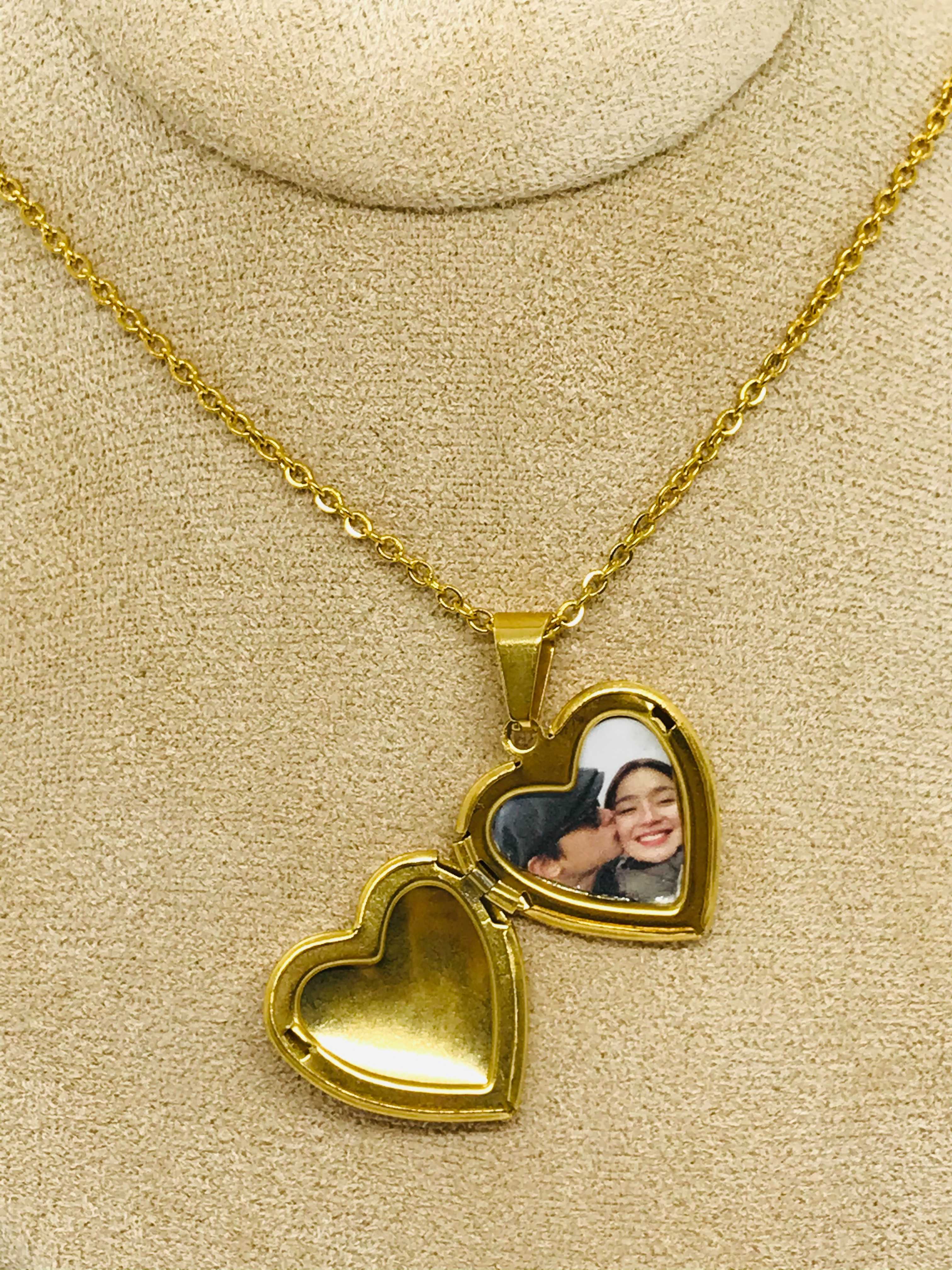 Personalized Heart Locket Necklace Printave Memories