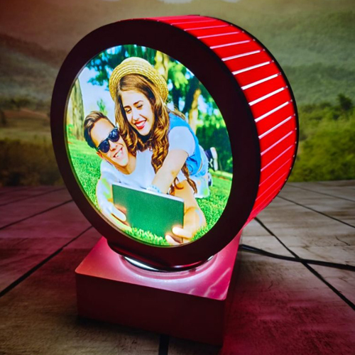 Round Revolving LED Photo Frame Shop For LED Photo Frames