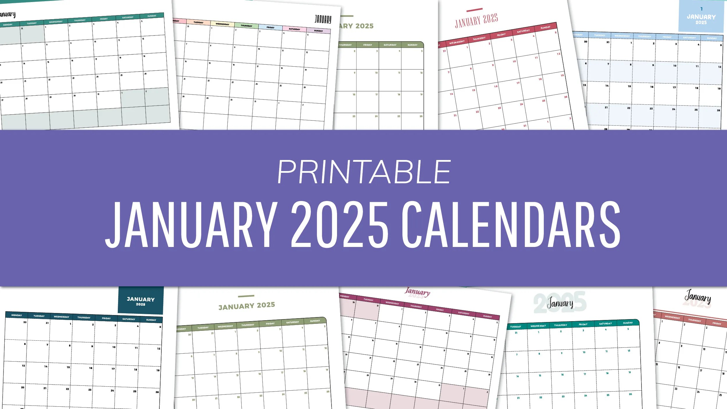 Printable January 2025 Calendars FREE PDF Downloads