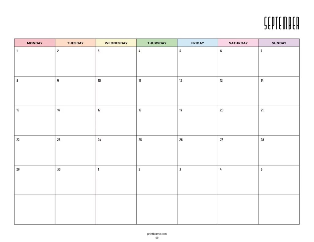 FREE Printable September 2025 Calendars PDF Download FREE Printable September 2025 Calendars PDF Download