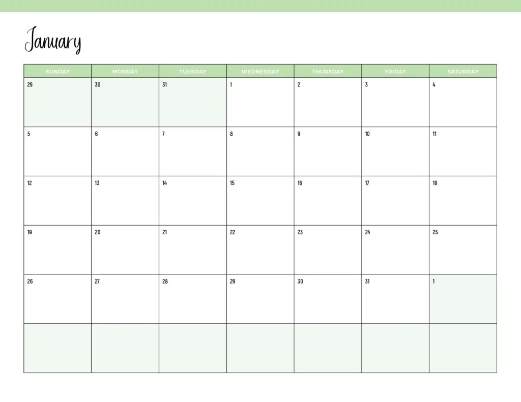 Printable January 2025 Calendars FREE PDF Downloads Printable January 2025 Calendars FREE PDF Downloads