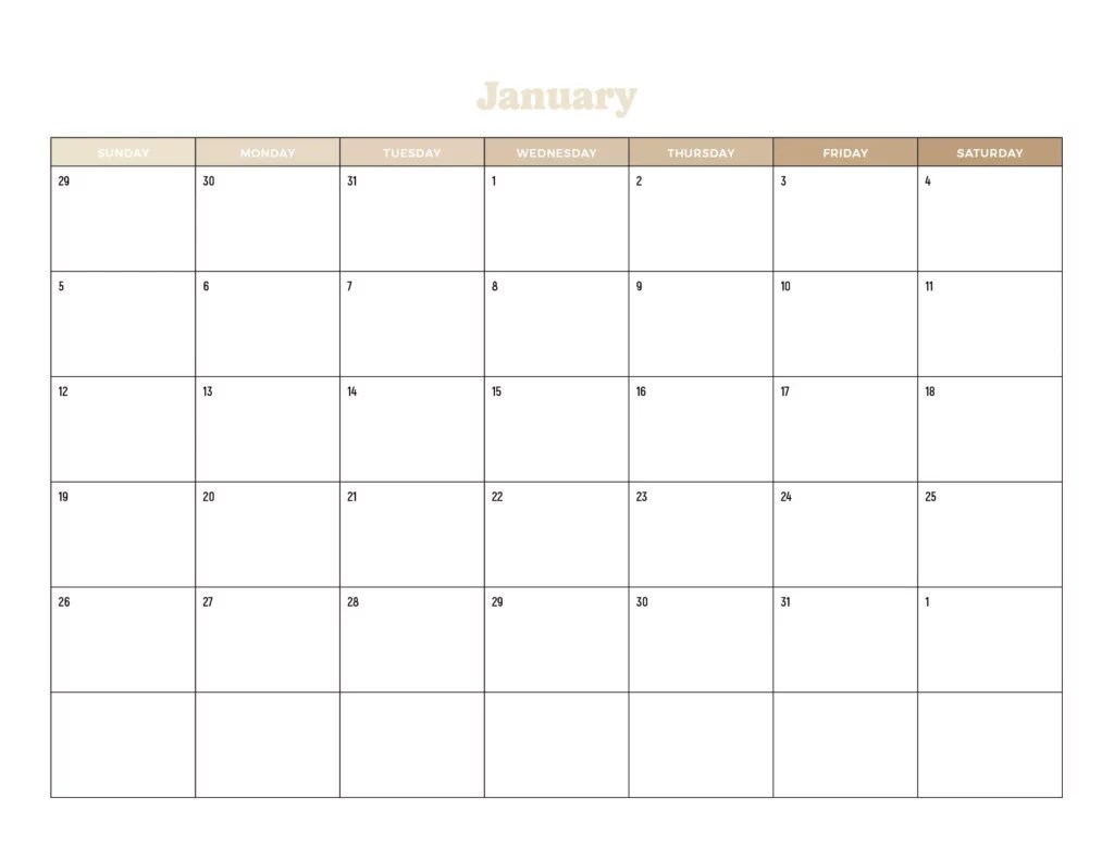 Printable January 2025 Calendars FREE PDF Downloads