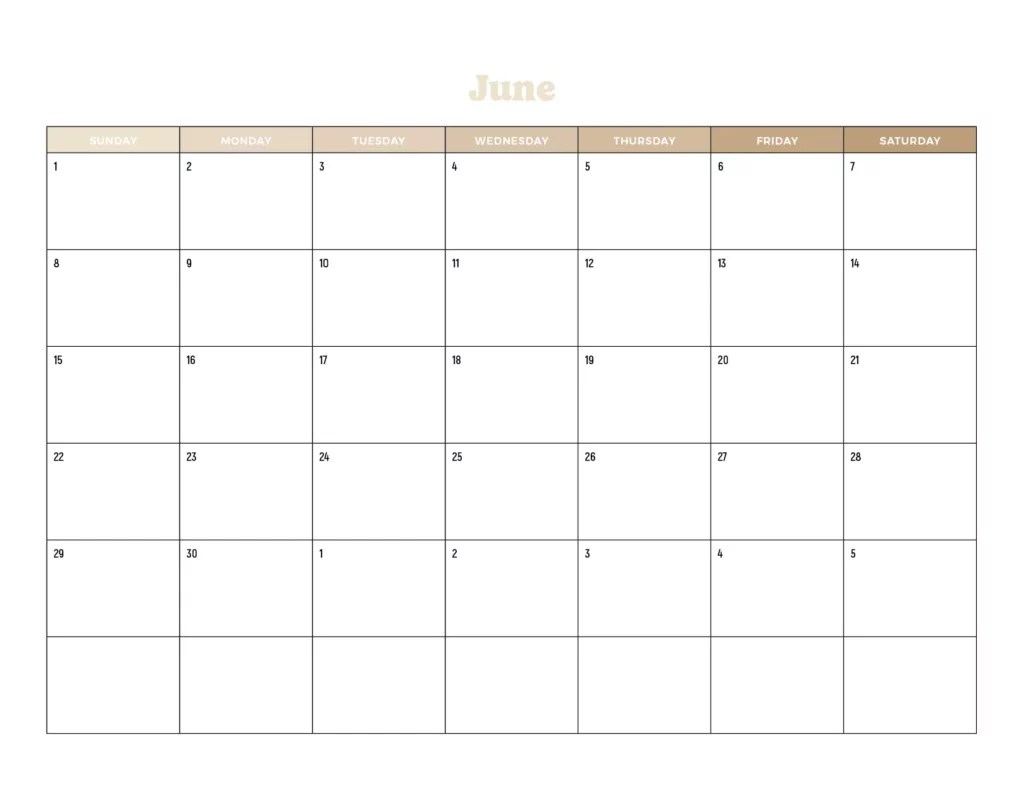 Printable June 2025 Calendar FREE PDF Download Printable June 2025 Calendar FREE PDF Download
