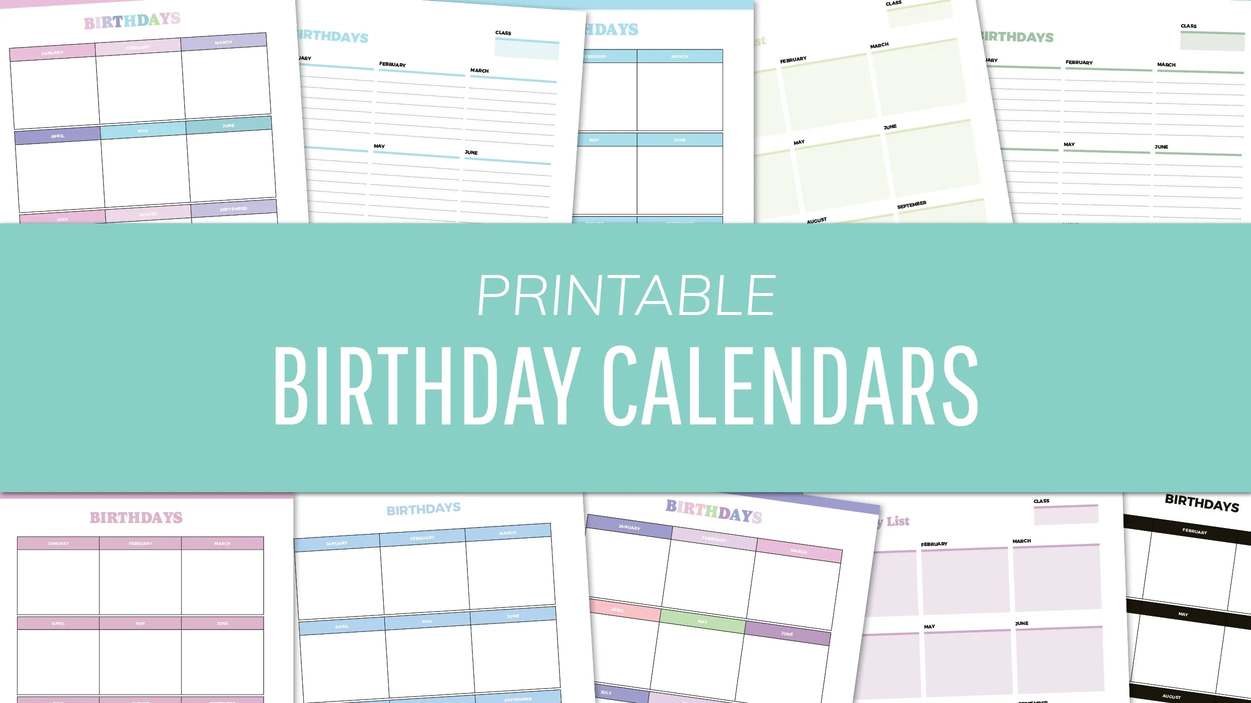 Birthday Calendar Printable FREE Birthday Tracker Template Birthday Calendar Printable FREE Birthday Tracker Template