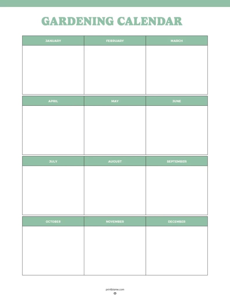 Blank Gardening Calendars 24 FREE Gardening Logs and Planners