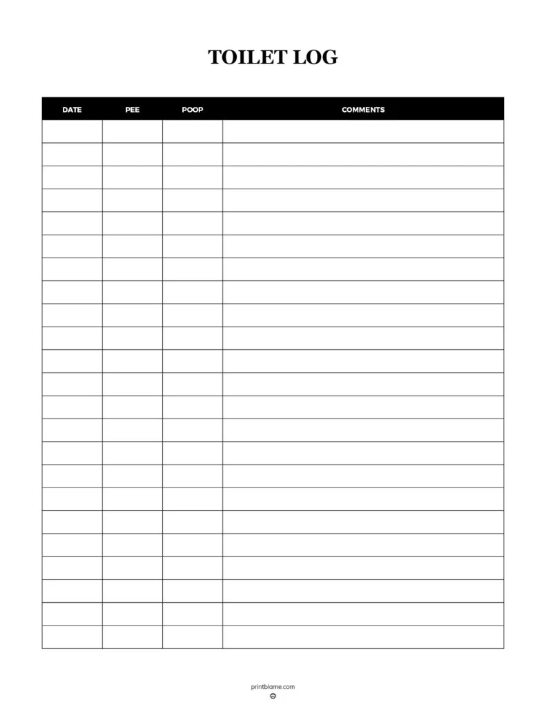 Printable Puppy Potty Training Chart FREE Dog Toilet Log Printable Puppy Potty Training Chart FREE Dog Toilet Log
