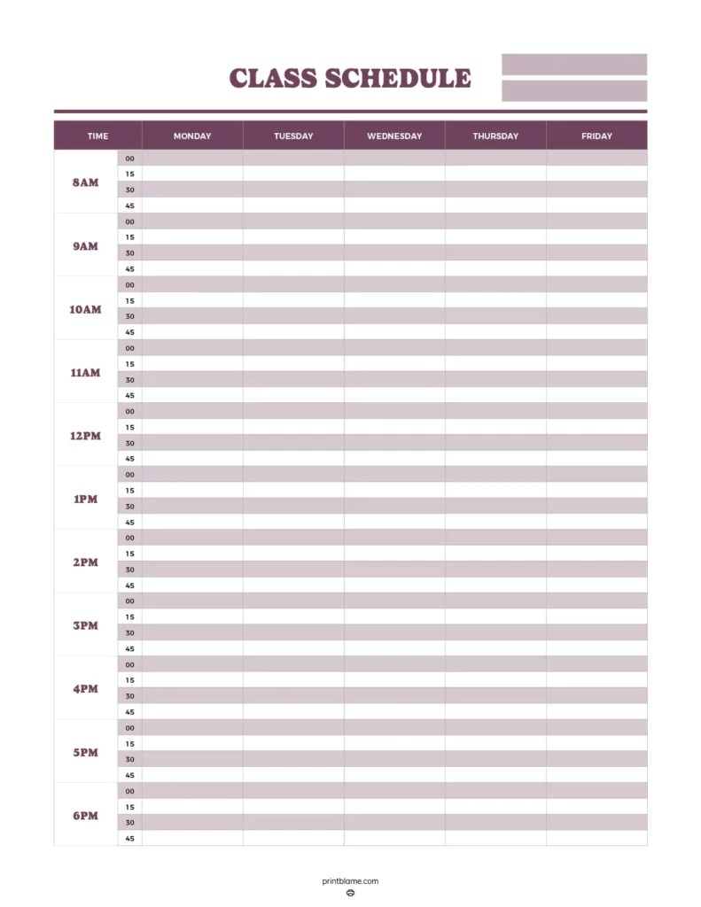 Student Class Schedules 26 FREE PDF Timetable Templates