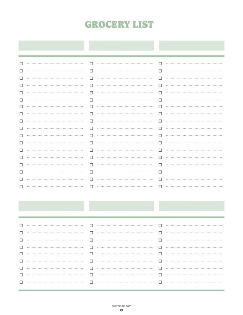 Grocery List Template PDF 16 FREE Grocery Shopping Lists Grocery List Template PDF 16 FREE Grocery Shopping Lists