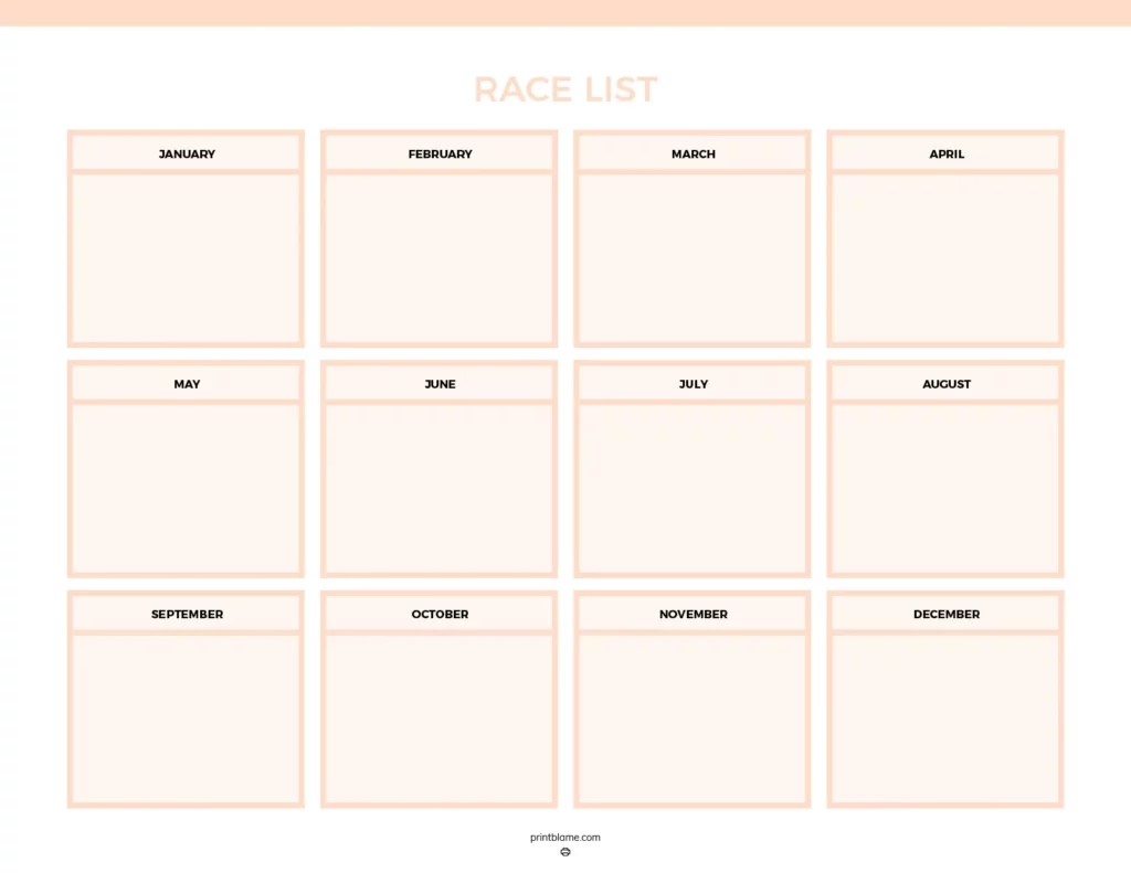 Printable Race Calendars 24 FREE Sporting Event Schedules Printable Race Calendars 24 FREE Sporting Event Schedules