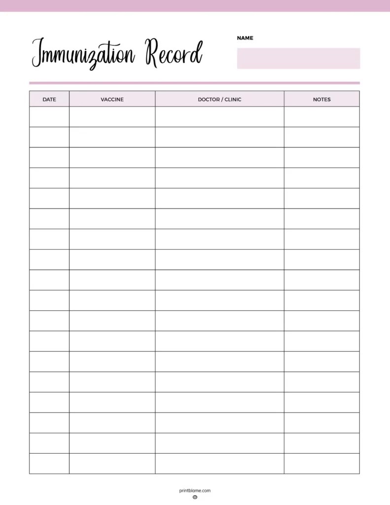 Immunization Records Printables 17 FREE Vaccine Tracker Templates PDF Immunization Records Printables 17 FREE Vaccine Tracker Templates PDF