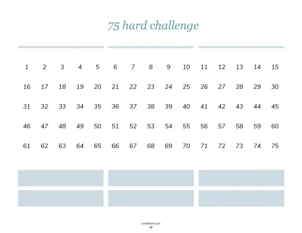 75 Hard Challenge Tracker Printable FREE PDF Download 75 Hard Challenge Tracker Printable FREE PDF Download
