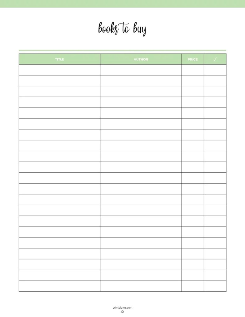 Free Book Wishlist Template Printable 16 Reader Wish Lists Free Book Wishlist Template Printable 16 Reader Wish Lists