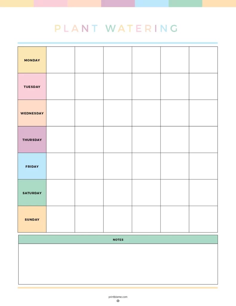 FREE Plant Watering Schedules 16 Printable Plant Water Charts FREE Plant Watering Schedules 16 Printable Plant Water Charts