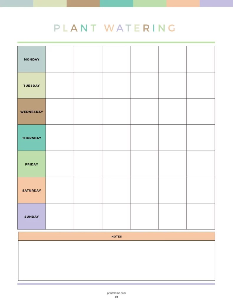 FREE Plant Watering Schedules 16 Printable Plant Water Charts FREE Plant Watering Schedules 16 Printable Plant Water Charts