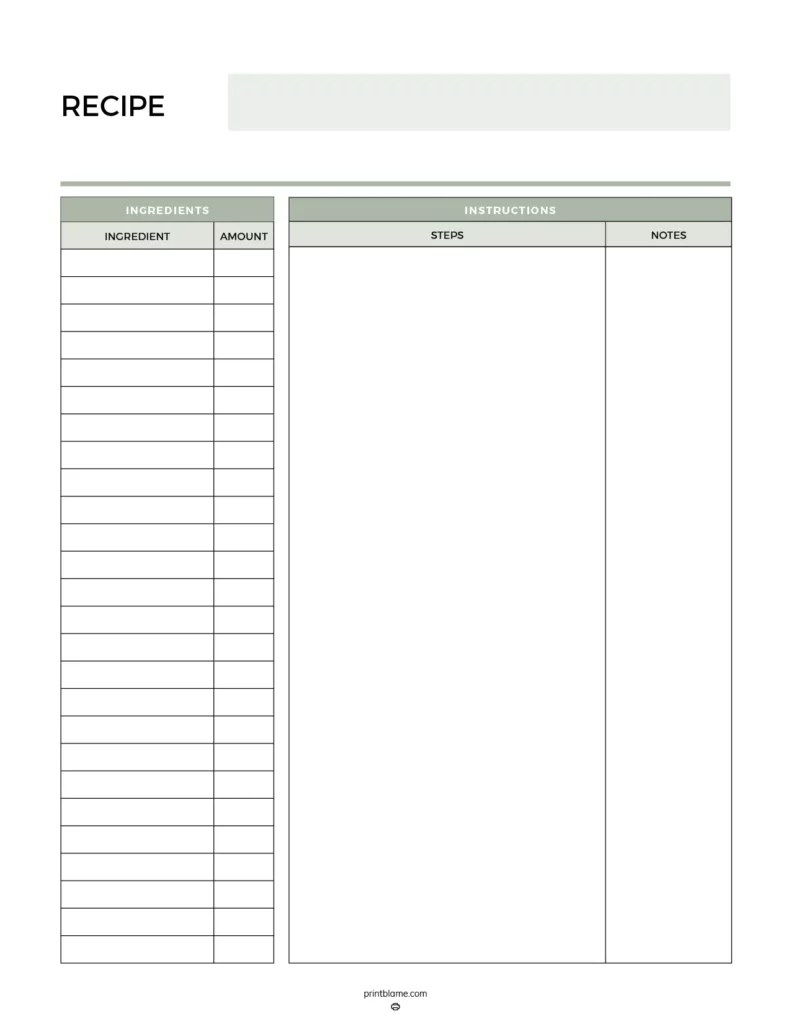 Printable Blank Recipe Templates 16 FREE Recipe Book PDFs Printable Blank Recipe Templates 16 FREE Recipe Book PDFs