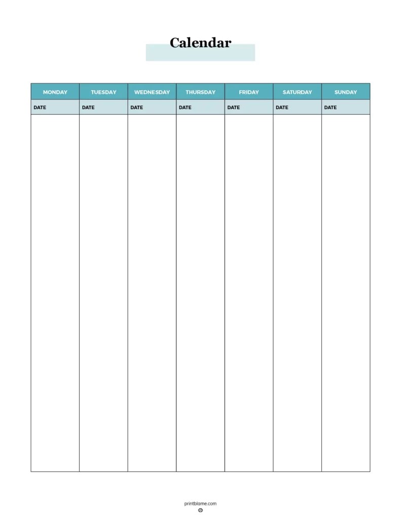 Free Printable 7 Day Weekly Calendar Blank Weekly Calendar Free Printable 7 Day Weekly Calendar Blank Weekly Calendar