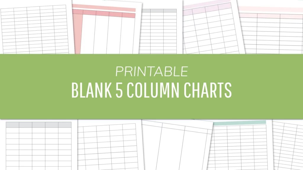 Blank 5 Column Chart Templates FREE 5 Column Tables PDFs Blank 5 Column Chart Templates FREE 5 Column Tables PDFs