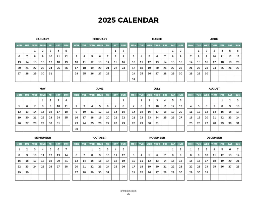 2025 Calendar Printables 50 FREE Printable Calendars 2025
