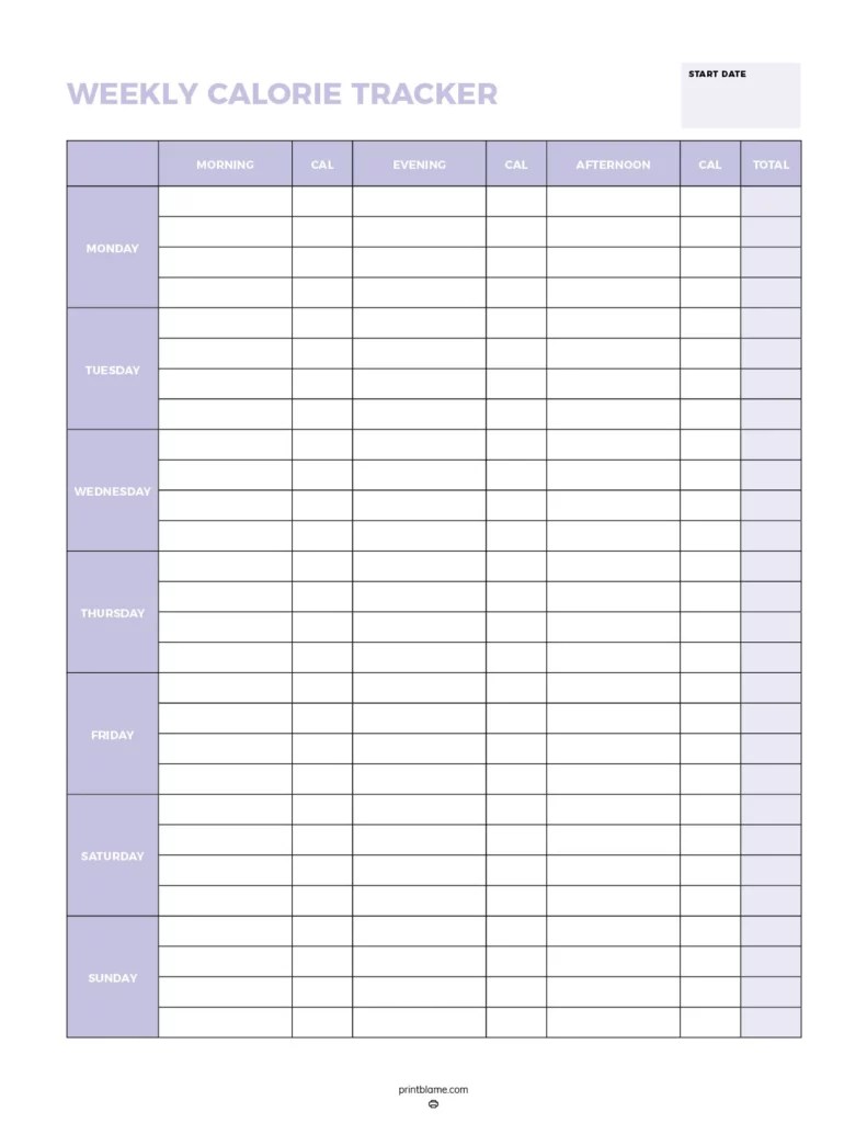 FREE Printable Calorie Counter Sheets 16 Calorie Trackers FREE Printable Calorie Counter Sheets 16 Calorie Trackers