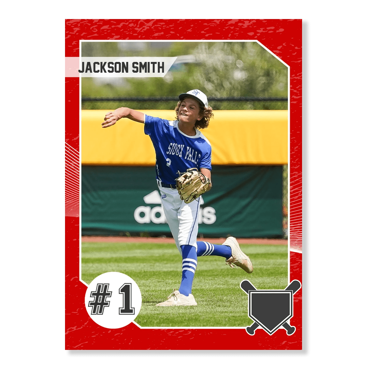 Baseball Card Template 2 Red Print Cards