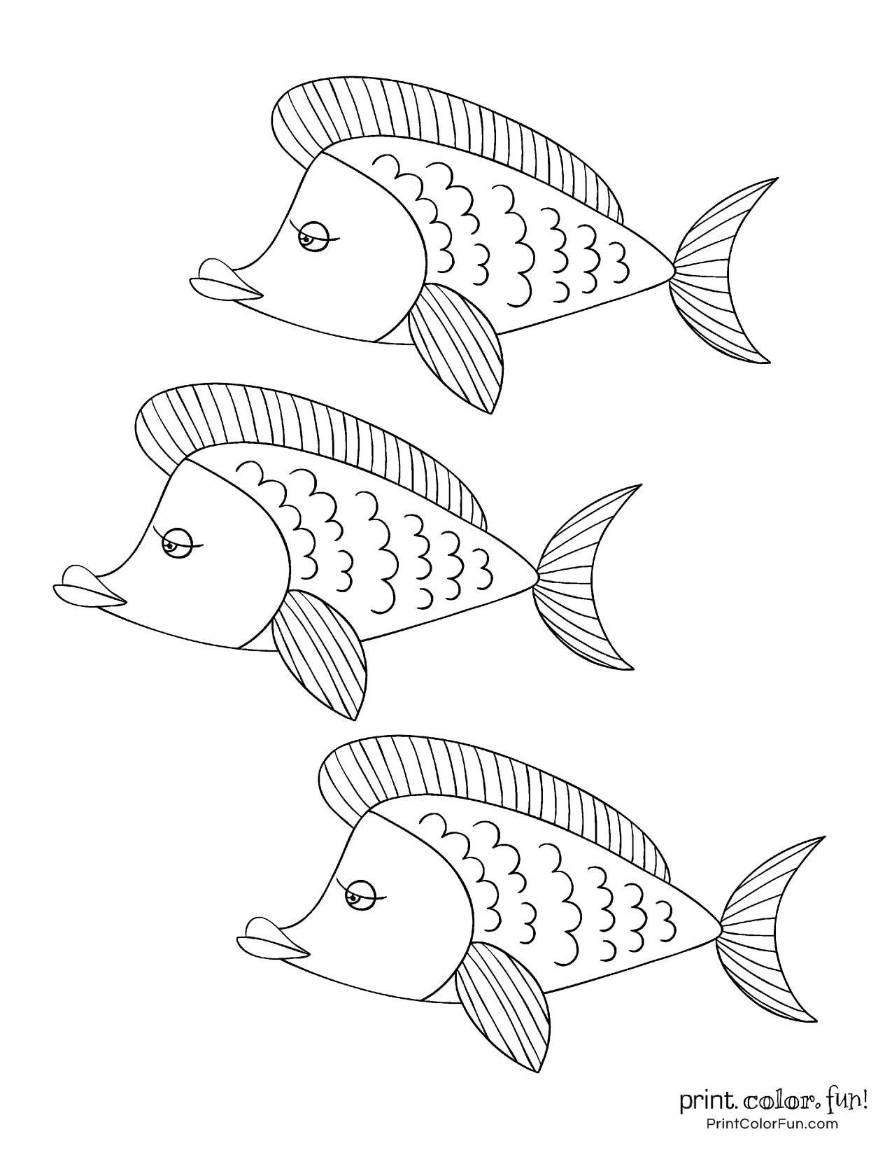 Top 100 fish coloring pages: Cute free printables - Print Color Fun!