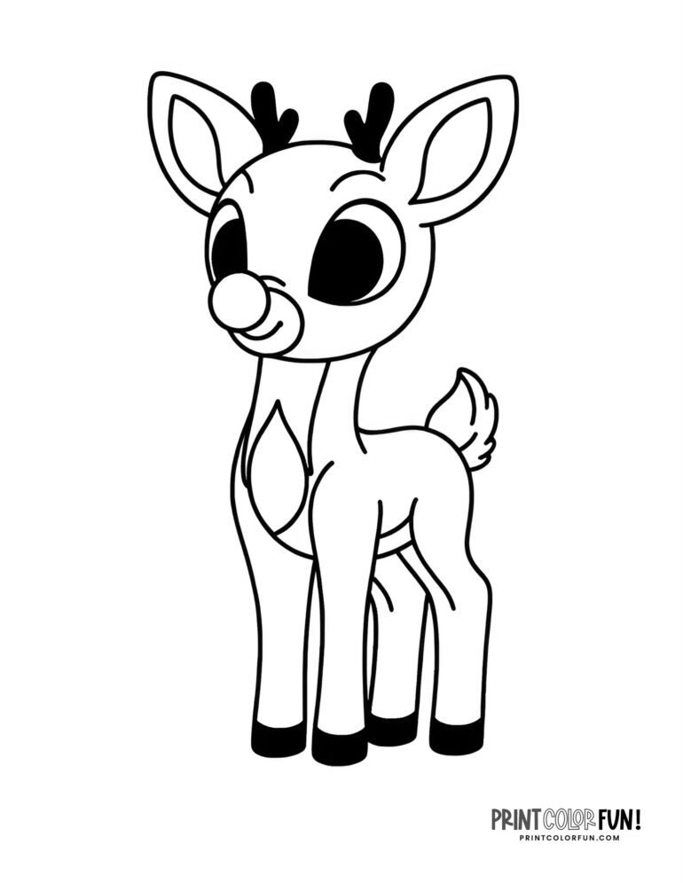 17 adorable Rudolph coloring pages & other reindeer clipart to light up learning, at