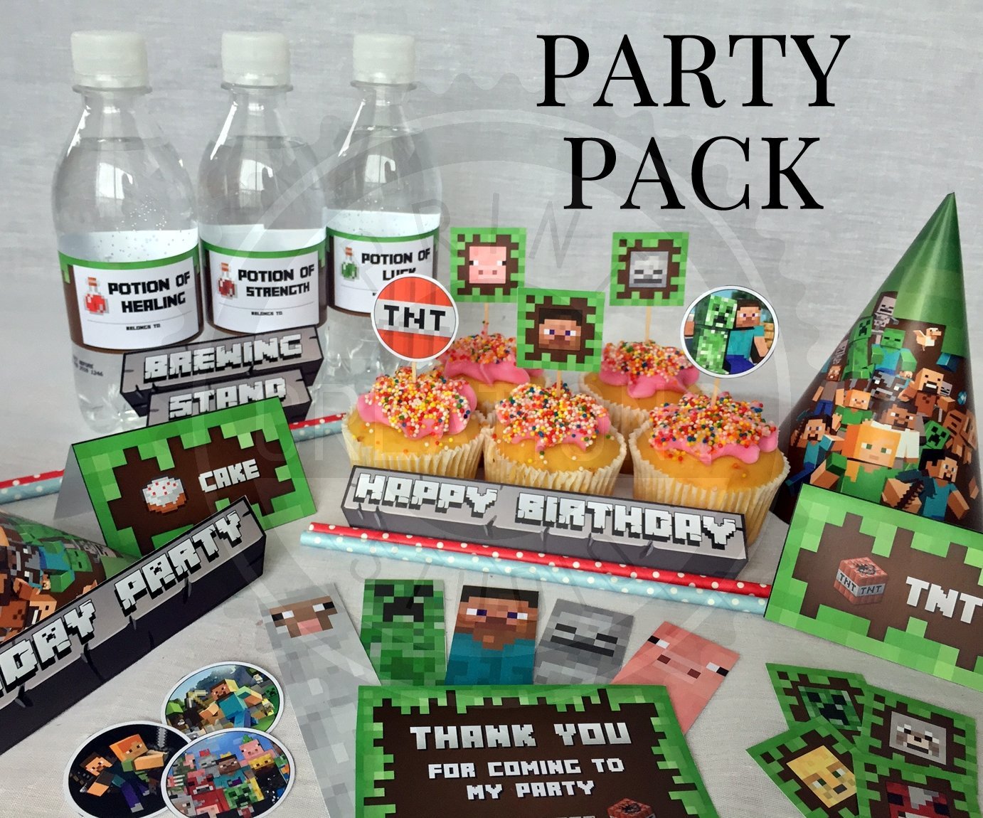 Complete Printable Minecraft Party Pack Minecraft Birthday Party Supplies
