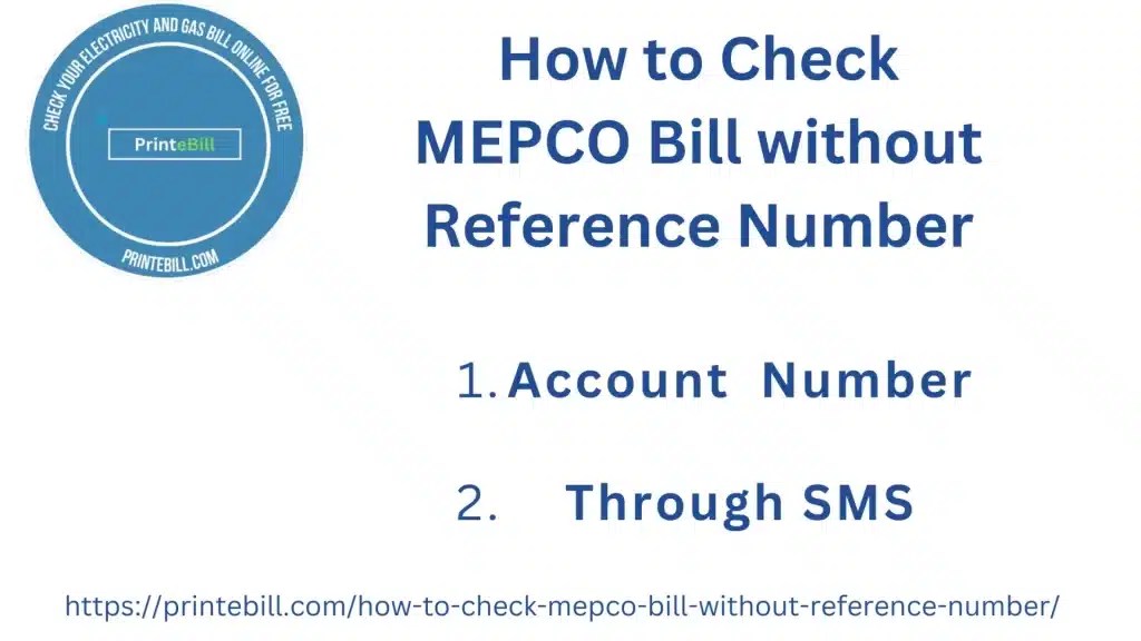 How to Check Mepco Bill without Reference Number Online