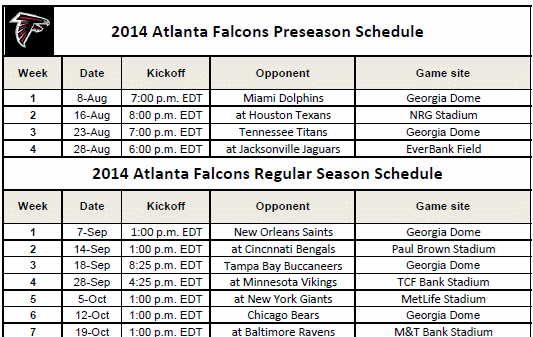 Atlanta Falcons - Printerfriendly