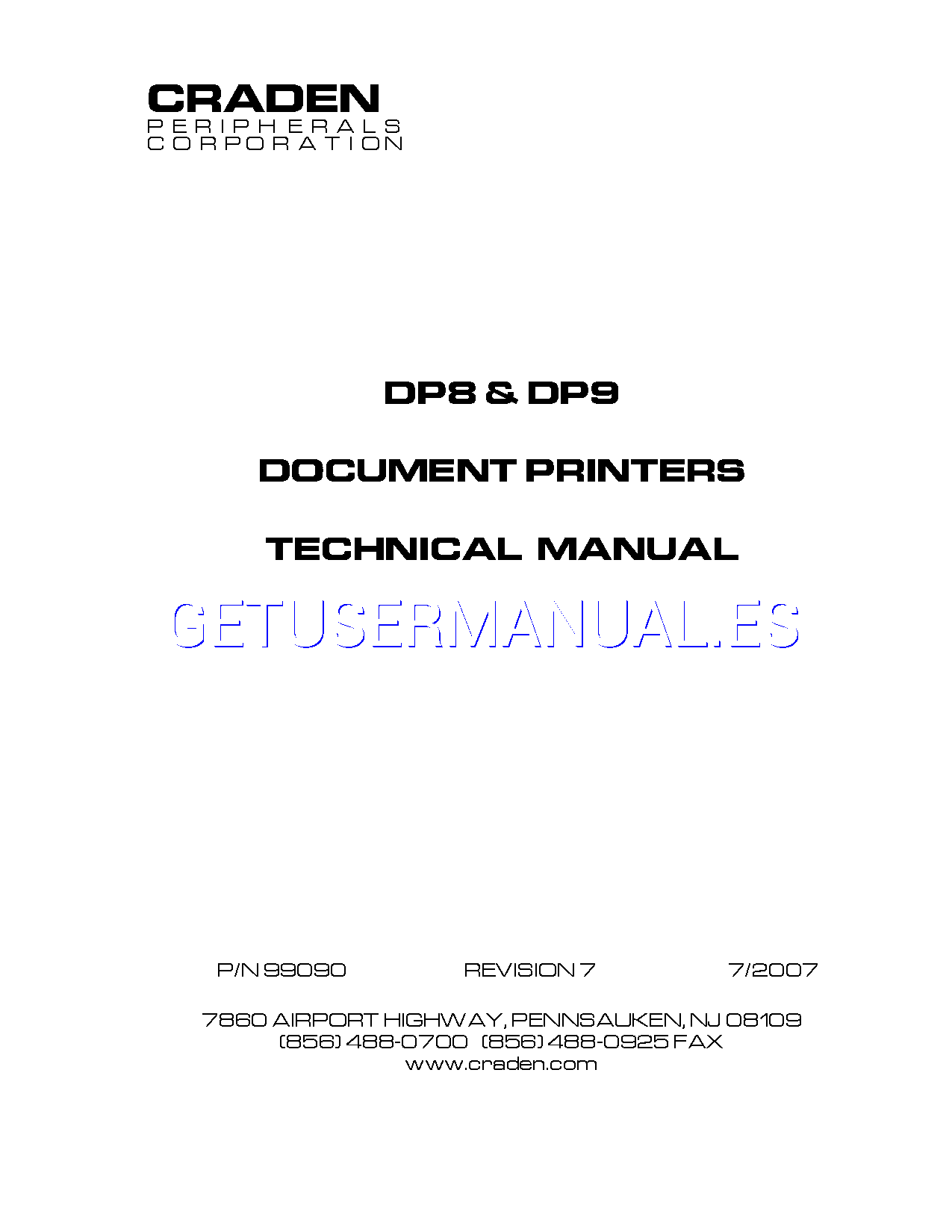 Craden Peripherals Impresoras DP8 Manual de usuario descargar gratis