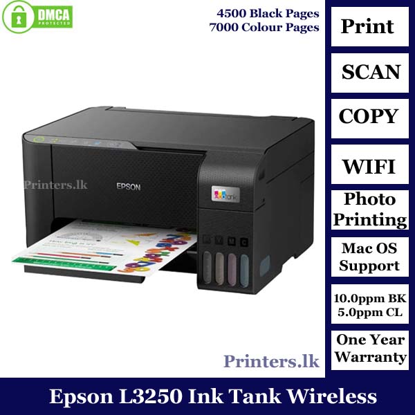 Epson L3250 Wireless Ink Tank Printer [Print Scan Copy Wireless