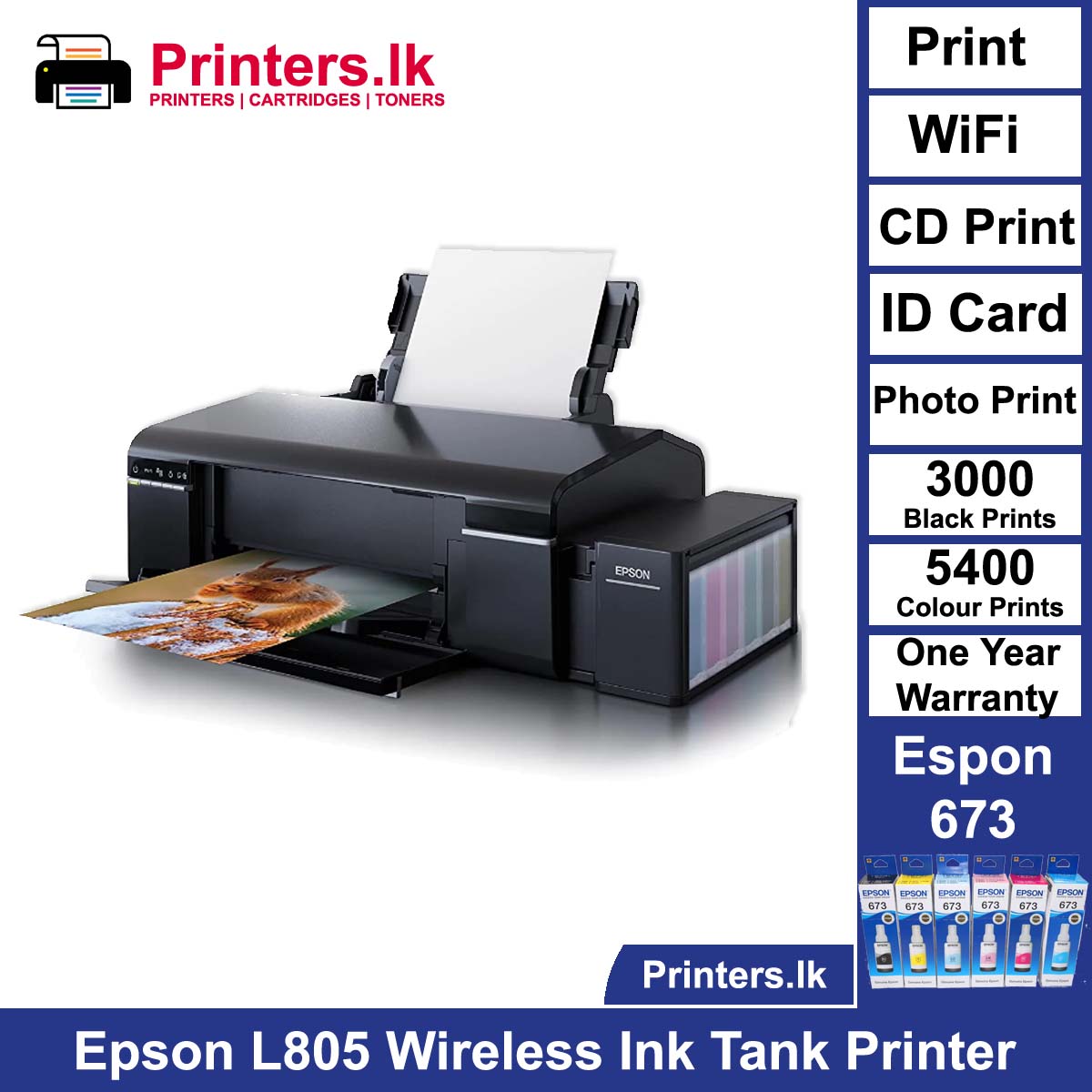 Photo Color Printer Review Epson L805 Ink Tank Easy Printer, 48% OFF