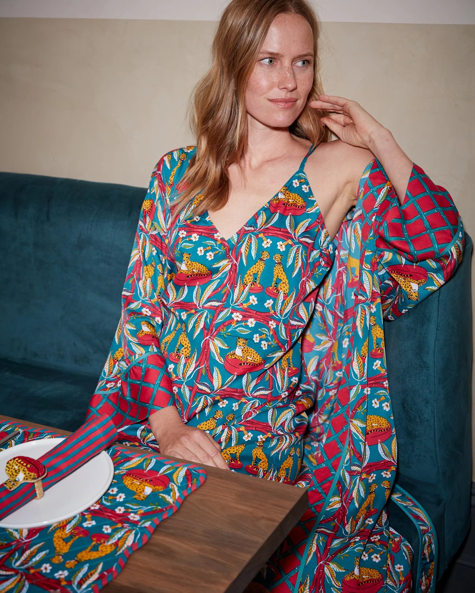 Royal Cheetah Women's Satin Chic To Sleep Nightie Ruby Jade