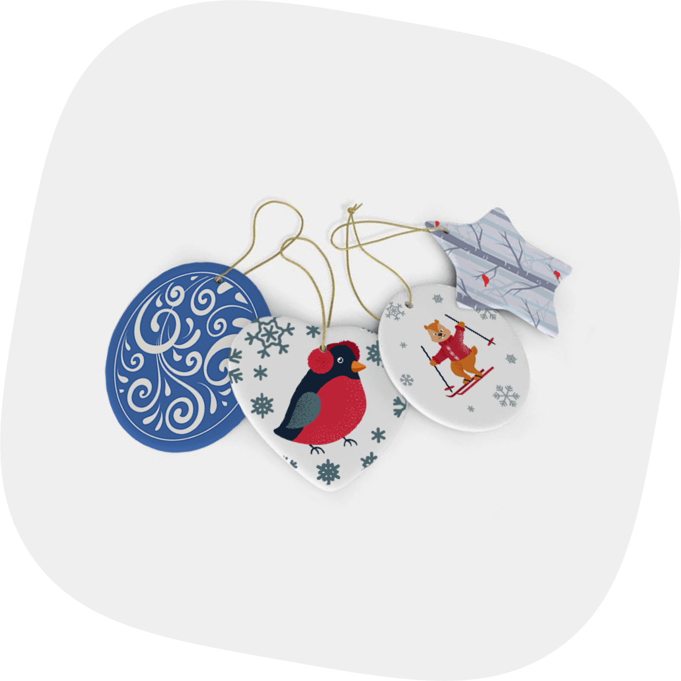 ceramic christmas ornaments different start coloring printable