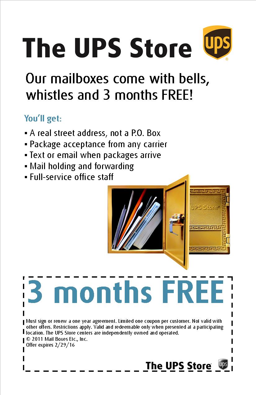 Mailboxes at The UPS Store 3 months FREE Printing that Delivers