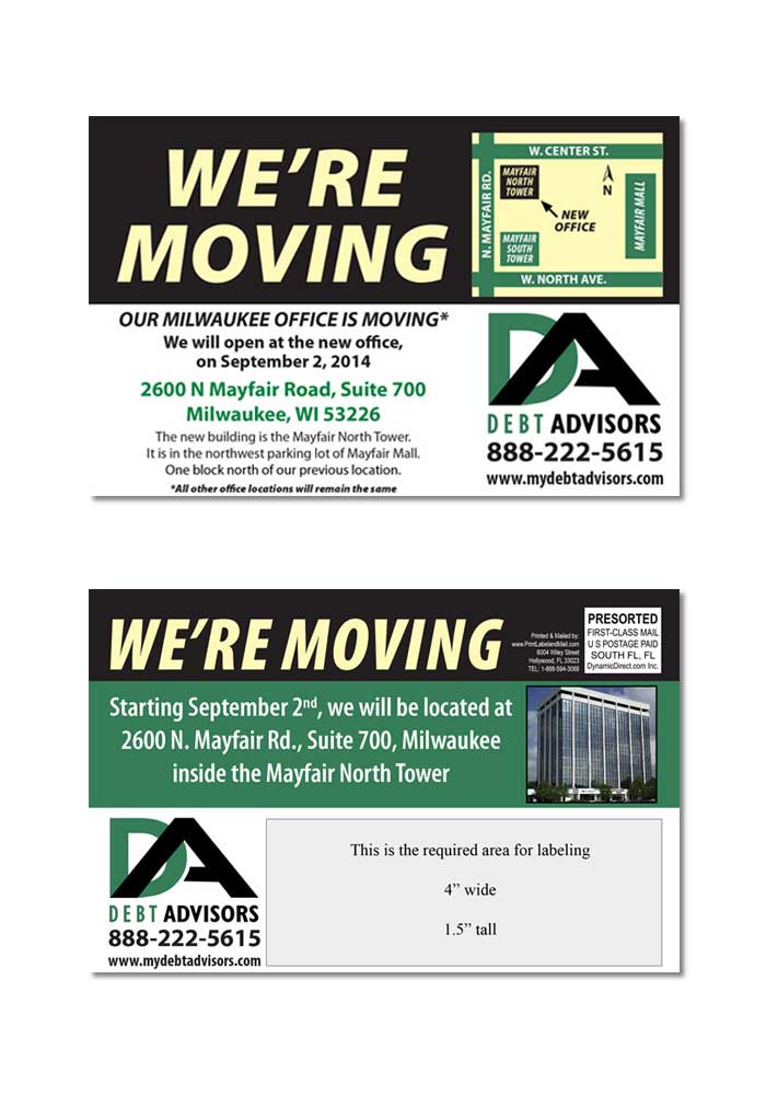 Moving Notification Postcard Samples