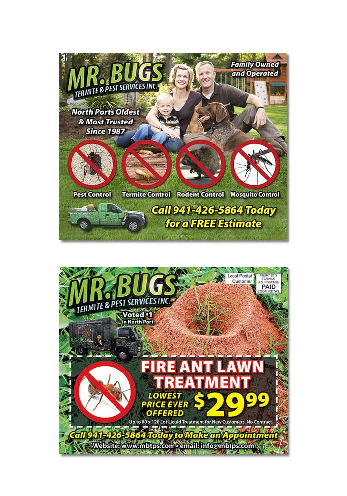 Pest Control Postcard Samples