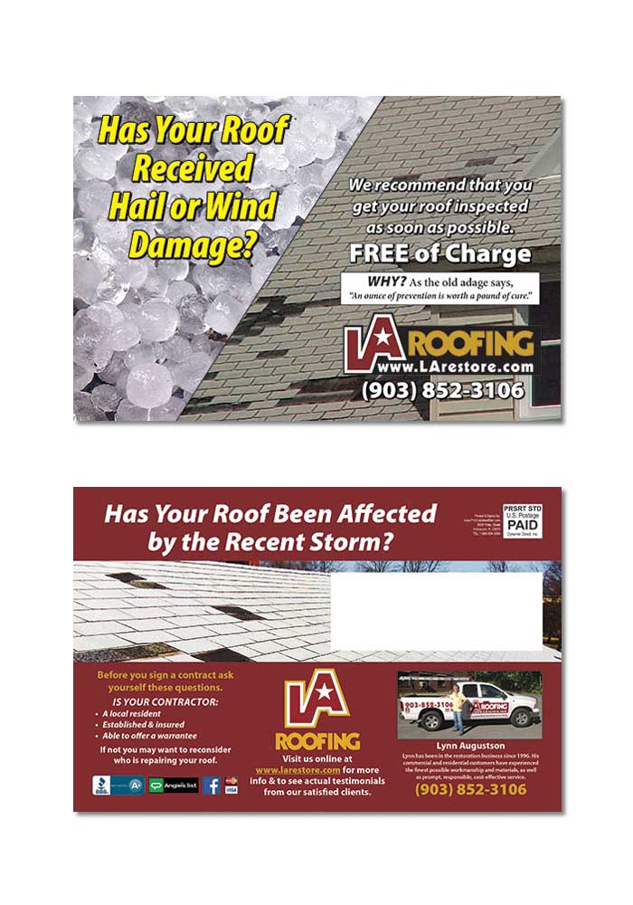 Roofing Postcard Samples