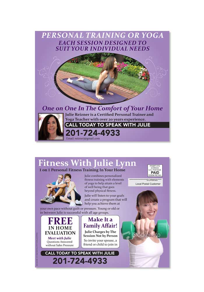 Yoga Postcard Samples for Direct Mail