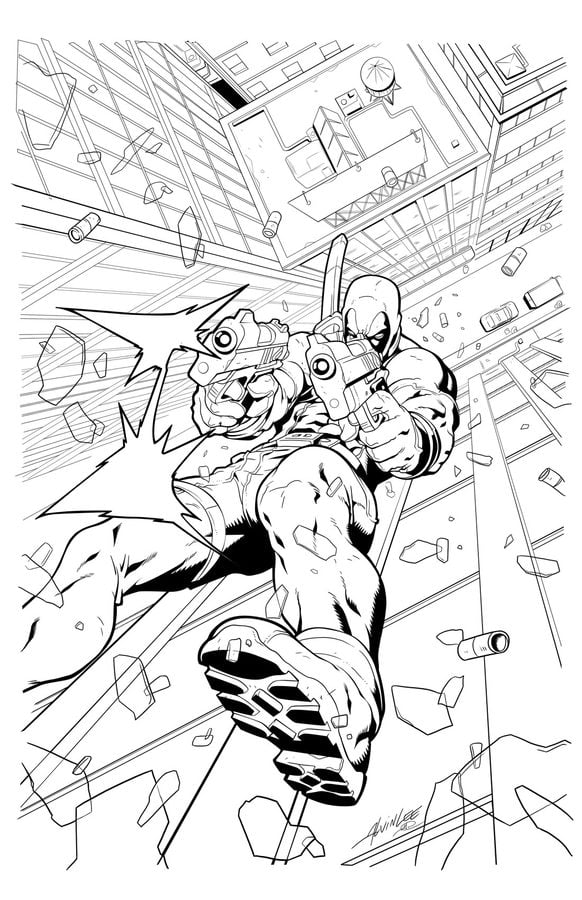 Disegni da colorare Deadpool stampabile, gratuito, per