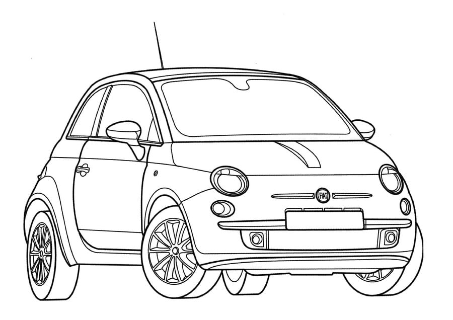 Dibujos para colorear Fiat imprimible, gratis, para los niños y los