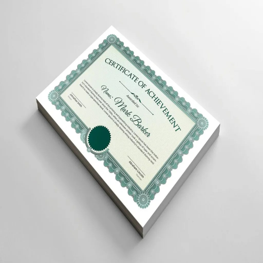 Certificate Printing on Art Paper A4 Size Hello Prints