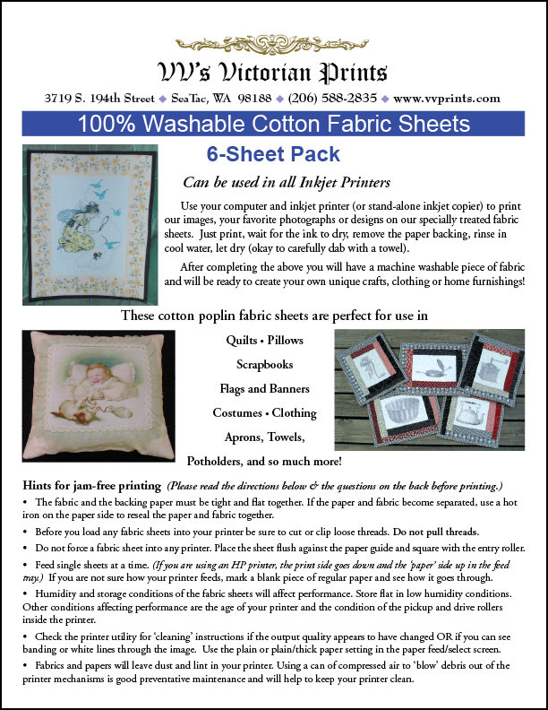 Inkjet Fabric Sheets Washable Cotton Step by Step Directions