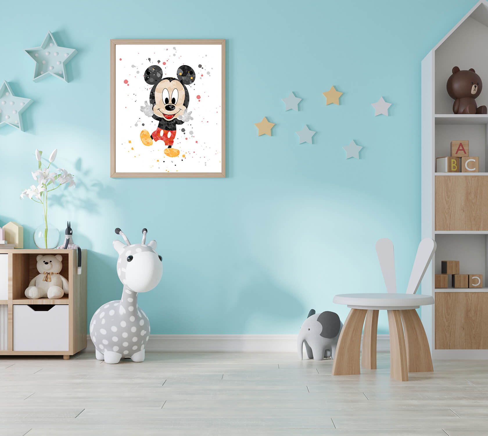 Mickey Mouse Nursery Wall Decor Digital Baby Room Poster