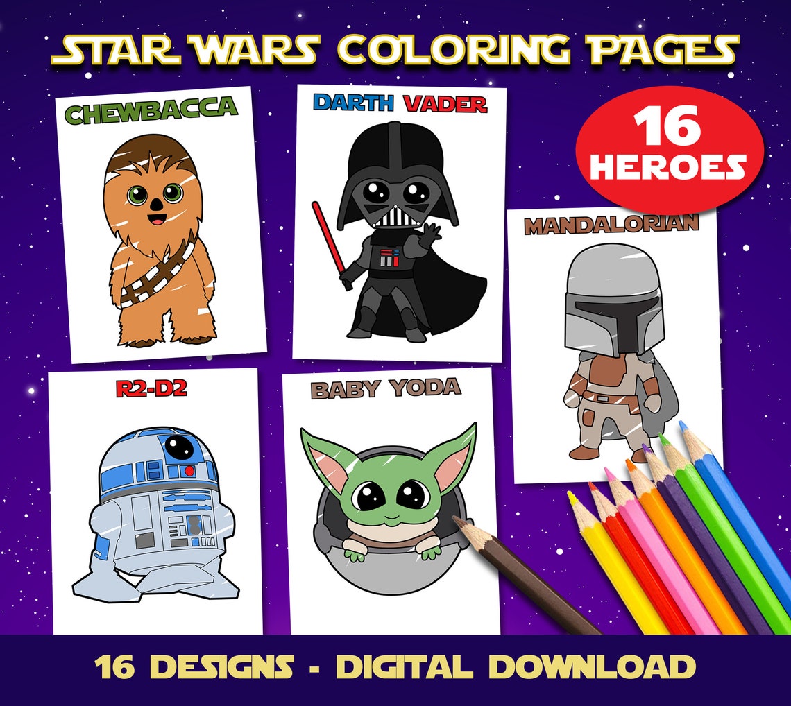 Star Wars Coloring Pages 16 Heroes