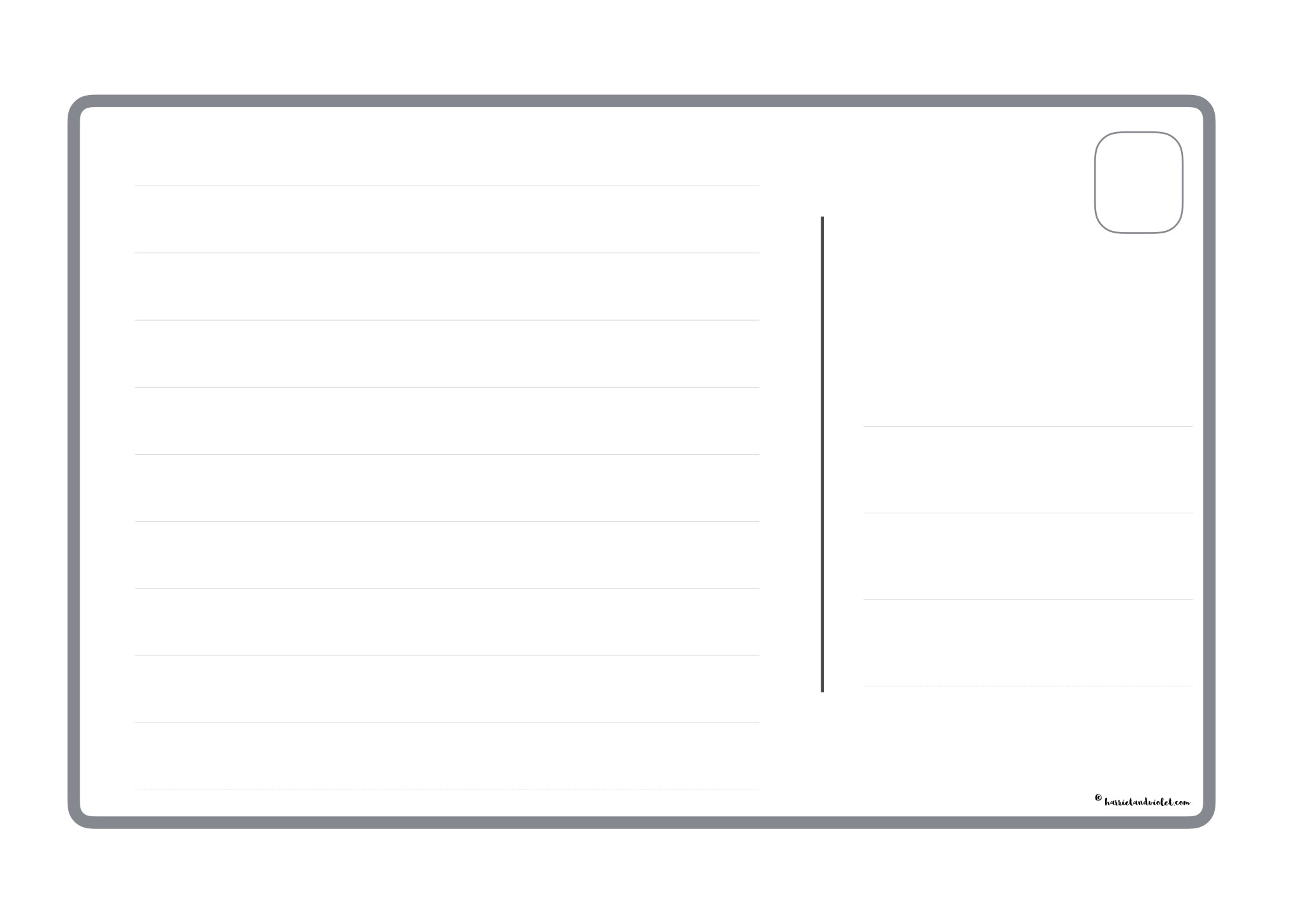 Postcard Template 3 different styles Printable Teaching Resources