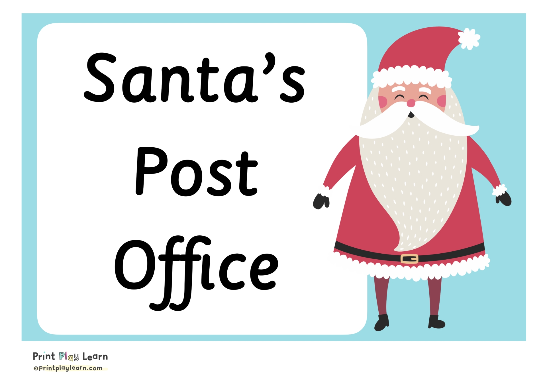 Santa's Post Office Sign EYFS roleplay area Printable Teaching
