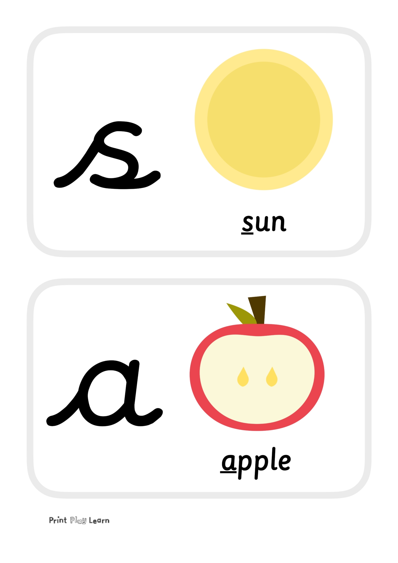 Phase 2 Letters and Sounds Flashcards pictures and words Printable