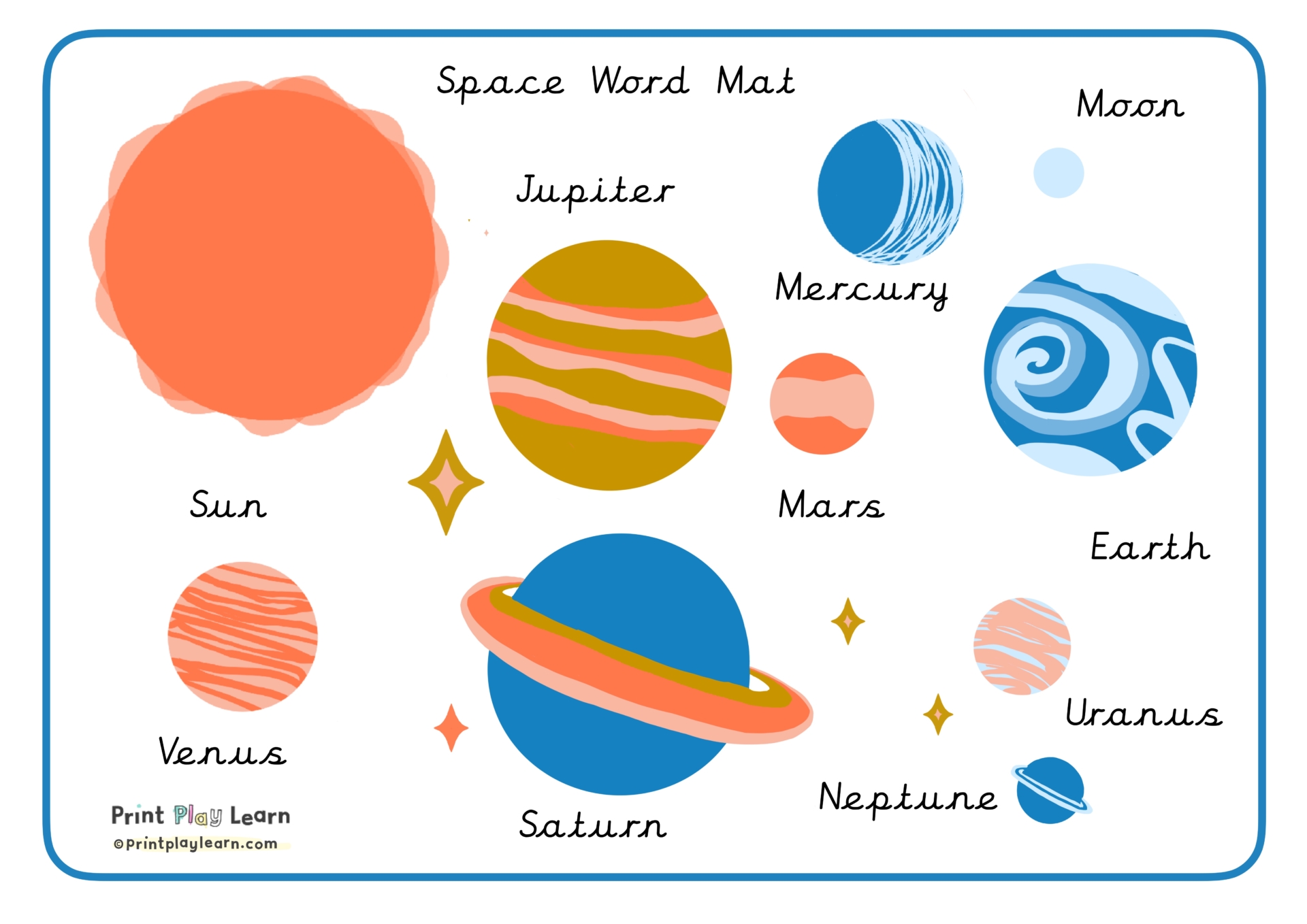 Space Word Mat Printable Teaching Resources Print Play Learn Space Word Mat Printable Teaching Resources Print Play Learn